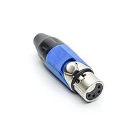Amphenol Audio AX4F6M-AU ຕົວເຊື່ອມຕໍ່ 4P SOCKET F PLUG GLD W BLU MRK SLEEVE