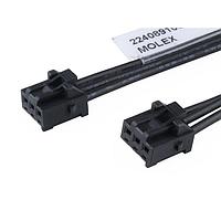 Molex 224089-1033 ເສັ້ນສາຍພິເສດ KK Plus 250-to-KK Plus 250 2.50mm P SR 300mm Lgth 3 Ckts Blk