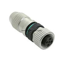 HARTING 21031122405 ແບບຊື່ M12 A-code 4pin female, HARAX/IDC, ບໍ່ມີສາຍປ້ອງກັນ, AWG24/7-20, ສໍາລັບສາຍໄຟ 2.9-5.1ມມ