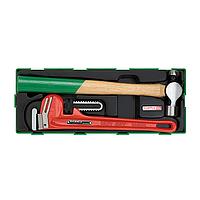 TOPTUL GTA0230 2PCS - Pipe Wrench &amp; Ball Peen Hammer Set