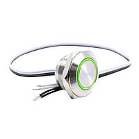 E-Switch PVT4FW4SS331 Anti-Vandal ANTI-VANDAL, 50mA 24VDC, SPST Off-(On), ຕິດຕັ້ງບົດ, ສາຍສົ່ງສະເຫຼີມດ້ານໜ້າ 300mm