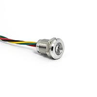 Dialight 624-1144-317F ຕົວບອກສະແດງ LED ຕິດຕັ້ງບົດປ່ຽນ 12mm RGY 24VDC ມີສາຍສອງ