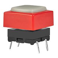 NKK Switches JB15KP-4HC ສະວິດ Tactile ປິດ(ເປີດ) ປຸ່ມສີເທົາ ກອບສີແດງ PC ຊື່