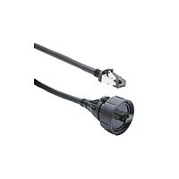 Bulgin PX0857/5M00 Patch Cord Cat 8 IP68 RJ45 Buccaneer ເຖິງ Shielded RJ47, 5m