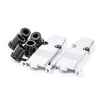 AIM-Cambridge / Cinch Connectivity Solutions 40-9709HMG ຝາຫຼັງປ້ອງກັນ EMI/RFI HOOD METAL 9 POS. ມີ RUBBER GROMMET