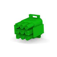 AMP Connectors - TE Connectivity 1-350720-5 ຕູ້ແບັດເຕີຣີ & ປະຕູກເຊື່ອມ 09P UMNL V0 PLUG HSG ສີຂຽວ