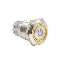 E-Switch PV4F230SS-3K1-M01 ຕ້ານການທຳລາຍ Anti-vandal, SPDT, On-On, ຕິດຕູ້, ດ້ານໜ້າ, ສີເງິນ, LED, ສີຂຽວ/ສີສົ່ມ, ສະຫຼຸບພະລັງ, IP65