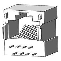 Amphenol Commercial Products RJE4Z1880410 Modular 8P8C RA ບໍ່ມີການປ້ອງກັນ ບໍ່ມີໄຟ LED ທາງເຂົ້າດ້ານລຸ່ມ