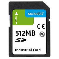Swissbit SFSD0512L1BN1WI-E-ME-111-STD ບັດ SD ອຸດສາຫະກຳ SD Card, S-250, 512 MB, SLC Flash, -25C ຫາ +85C