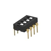 Alcoswitch - TE Connectivity 2461924-1 ສະຫນັບ DIP DIP, THT, 4 ຕໍ່, flush