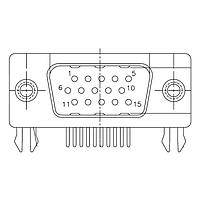Amphenol Commercial Products 17EBH015PAA200 ຂໍ້ມູນສູງ D-Sub Connectors RA HI DENSITY 15P M #4-40 UNC THRD