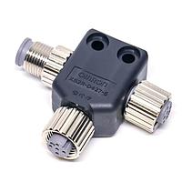 Omron Automation and Safety XS2R-D427-5 ຕົວເຊື່ອມ T-Adapter M12 TEE CONNECTOR 4p