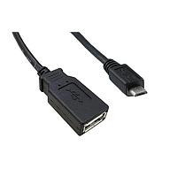 Qualtek Electronics 3021068-005M USB 2.0 USB 2.0 F ເປັນ M ສາຍ STRAT 0.5M ສີດຳ