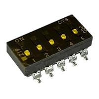 CTS Electronic Components 219-5LPSTF ສະວິດ DIP ຕິດຢູ່ພື້ນຜິວ, DIP SWITCH ທອງ, 5-ຂາ, ຕົວກະທົບຮູບແບບຕ່ຳ, ການປິດທ້າຍ, ການປິດດ້ວຍເຊື້ອກ, ອອບ, ກະປ່ອງທູບ