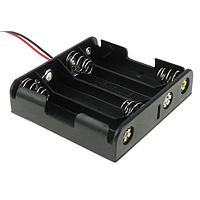 Eagle Plastic Devices 12BH348-GR ຄລິບແບດເຕີຣີ 4XAA 6" LEADS BLK