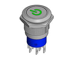 Dailywell MPB19-D0F21P-612-JQ ປຸ່ມກົດກະແຈເຫຼັກປິດ 19mm