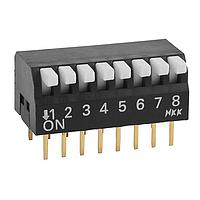 NKK Switches JS0308PP4 ສະຫນັບ DIP 8 POS PIANO DIP PC 25mA