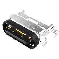 GCT (Global Connector Technology) USB4720-03-A ຕູ້ຮັບ USB2.0 TypeC ຕິດຕັ້ງກາງ PCB ປິດກັນນ້ຳ, ທອງ 3u, 16P ຕິດຕັ້ງກາງແບບຮອງຮັບ SMT, ລະດັບຄວາມຫນາ 1.13mm, IP67