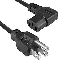 Qualtek Electronics 313010-01 ສາຍພະລັງ AC SJT, 3X16 ສີດຳ 6.56" R/A 125V 10A