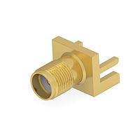 Linx Technologies - TE Connectivity 2484637-1 ຕູ້ຕໍ່ສາຍ Coaxial SMA Jack RA Edge Mnt Solder Tab 18 GHz