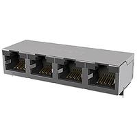 Amphenol Commercial Products RJE594886401 ຕົວເຊື່ອມຕໍ່ມາດຕະຖານ CAT6 RJ45 - 4 ພອດ ບໍ່ມີແສງ LED, ປົກກັນສັນຍານລະບົບບໍ່ມີແທບ EMI