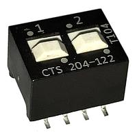 CTS Electronic Components 204-122S ສະຫນັບ DIP Switches DIP SW Gull Wing Gold Plated 2SW SPDT, TUBE PACK
