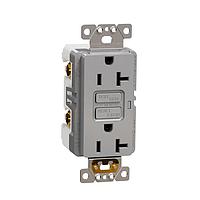 Square D SQR51201GY ປຸ່ມຮັບ TR GFCI 20A RECEPTACLE COMM GY