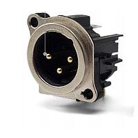 Io Audio Technologies IO-XLR3-M-BH ຕົວເຊື່ອມ 3-Pin XLR, ຜູ້ຊາຍ, ຢູ່ທາງຂ້າງ, ຕິດບົດ PCB, ຂາຍດິນແຍກຕ່າງ, ແຜ່ນຫນ້າເຫຼັກ