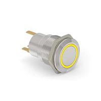 Alcoswitch - TE Connectivity 1-2213764-0 ປຸ່ມກົດສະຫນອງ AV19 SPM 0.4VA FIX RING LED ເຫຼືອງ 12V