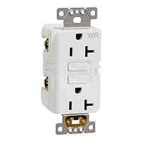 Square D SQR51203WH ປຸ່ມຕິດ WR/TR GFCI 20A RECEPTACLE COMM WH