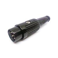 Deltron 611-0400 ຕົວເຊື່ອມ DIN PLUG ສີດຳ 4 ຂາ