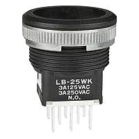 NKK Switches LB25WKW01 ປິດຜ້າປະຕູ SPDT ON(ON) ຮູບຮ່າງສີດຳ ແຕ່ບັນເທີນພານເລີນ