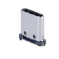 Same Sky (formerly CUI Devices) UP32-C-F-G-FL-3-P24-TR USB ປະເພດ C Type C, 3.2, Free-line, ກະທົບທອງ 1u, ພື້ນຜິວ Shell, 9mm, 24 ຂາຍ, T&R
