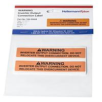 HellermannTyton 596-00668 ເປັນປ້າຍແຈ້ງ Solar Label, WARNING INVERTER OUTPUTOVERCURRENT DEVICE, 4.12" x .75", VL, ສີສຸດສົມ, 10/pkg