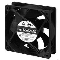 Sanyo Denki 9AD1201H12 ພັງລົມ Axial AC, DC Axial Fan, 120x120x38mm, 100-240VAC, 84Pa, Ribbed, Low Power, Long Life