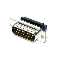 NorComp 184A015-192L001 ປລັກ 15P ຜູ້ຊາຍ ແບບສາຍຮີບຟແຕັນ ຮູບແບບ IDC, ທອງມັນແຟລດ