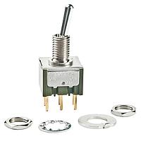 NKK Switches M2022SS4G03 ສະຫນັບສະຫນູນ Toggle Switches ON-ON .413 BAT 6MM BUSHING PC TERMINAL