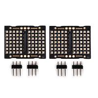 Lixie Labs PIX-CHROMA-R1-2PC ຈໍ LED ສອງ Pixie Chroma RGB LED-matrix ຈໍສະແດງ - ແຕ່ລະອັນມີສ່ວນ 5x7 ສອງສ່ວນ