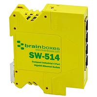 Brainboxes SW-514 ອຸປະກອນສະຫນັບສະຫນູນ Ethernet ບໍ່ມີການຈັດການ Ethernet 4 ພອດ Gigabit Switch ຂະໜາດອຸນຫະພູມຈາກ -40F ຫາ +176F
