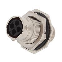 Amphenol SINE Systems RT07104SNH-K ຊຸດຕິດຕໍ່ Jam Nut Recpt Socket 16Awg 4 pin