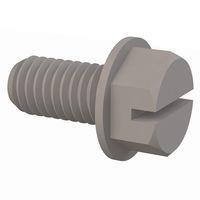 Essentra Components 32W37516075 ສະລອດເຮັກວ້າຊເຊີ Slotted Hex Washer Screw, 3/8-16 Thread, 3/8 Lg