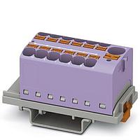 PHOENIX CONTACT 3273630 ບລັອກຕໍ່ສາຍບົດບັດ DIN Rail Terminal Blocks Distribution block  ວິທີການເຊື່ອມຕໍ່: ເຊື່ອມຕໍ່ດ້ວຍການກົດ Push-in connection  ຈຳນວນການເຊື່ອມຕໍ່: 13  ພື້ນທີ່ຕັດຂາວ: 0.5 mm - 10 mm   AWG: 20 - 6  ຄວາມກວ້າງ: 28.6 mm  ສີ: ສີມ່ວງ  ປະເພດການຕິດຕັ້ງ: NS 35/7 5  NS 35/15