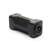 Amphenol Audio AC3M3MDW ອາເດັດເຕີສ 3 ໂພນ XLR ຜູ້ຊາຍ Blank D Shell In-line Adapter ທີ່ມີສາຍສີດຳ