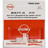 Molex 76650-0083 ຊຸດຕໍ່ຕ່າງ MiniFit Jr Conn Kit V Hdr Recept 4Ckt