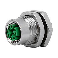 Stewart Connector SS-12400-005 ຕົວເຊື່ອມ M12 X-Code ຕົວເຊື່ອມ ຕັ້ງຕົວ ຜູ້ຍິງ ຕິດບົດພານເລດ IP68