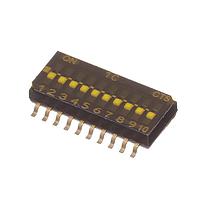CTS Electronic Components 218-10LPSTF ສະວິດ DIP ຕິດຢູ່ພື້ນຜິວ, ທອງ, ສະວິດ DIP ຄວາມຫຼາຍຄວາມຫຼາຍກາງ, 10-ຂາ, ຕົວກະທົບຮູບແບບຕ່ຳ, ການປິດທ້າຍ, ການປິດທ້າຍດ້ວຍເຊື້ອກັນ, ອອບ, ກະປ່ອງທີ່ມີທີບ