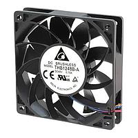 Delta Electronics, Inc. THB1248B-A ພັນລະຫັດ Tubeaxial Fan, 120x25mm, 48VDC, 186.6CFM, 19.2W, Ball, 4Leads, ຕິດຕາມການລອກຮູເຕີ, Tach/PWM