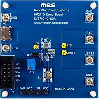 Monolithic Power Systems (MPS) EV2710-C-00A ການຈັດການແບດເຕີຣີ 500mA, ຕູ້ຊາດແບດເຕີຣີ Li-Ion 1-ເຊວິນດ້ວຍການສິ້ນສຸດ 1mA ແລະ <1 A ບອດປະເມີນພະລັງງານການລົມແບດເຕີຣີ