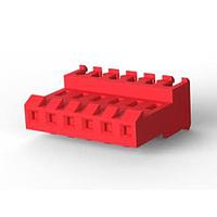 AMP Connectors - TE Connectivity 3-640601-6 ຮູງຮັບ Receptacle Housing FEED THRU WO TAB 6P L.R. ແດງ 22 AWG