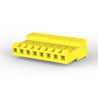 AMP Connectors - TE Connectivity 3-640427-8 ຮູງຮັບ Receptacle ປິດດ້ວຍບໍ່ມີ TABS 8P L.R. ເຫຼືອງ 20 AWG
